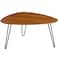Walnut Guitar Pick Hairpin Leg Mid Century Modern Wood Coffee Table